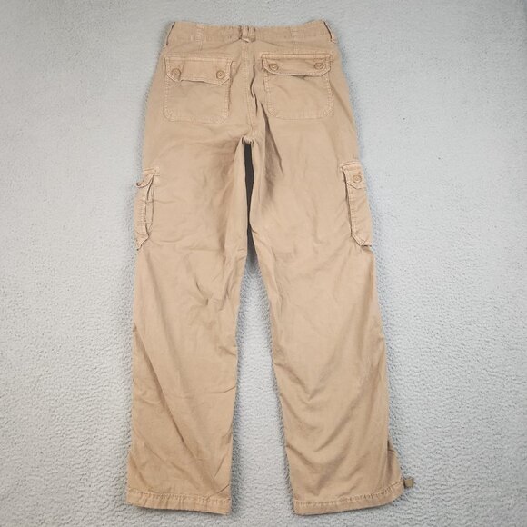 American Eagle Pants Jean Women 6 6L Tan Baggy Jogger Wide Leg Cargo Utility AEO - Picture 2 of 12